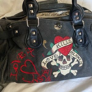 Ed hardy denim purse